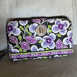 Vera Bradley wallet with 14 separate card hold spaces.